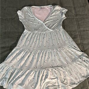 Floral Woman’s Dress in Light Blue